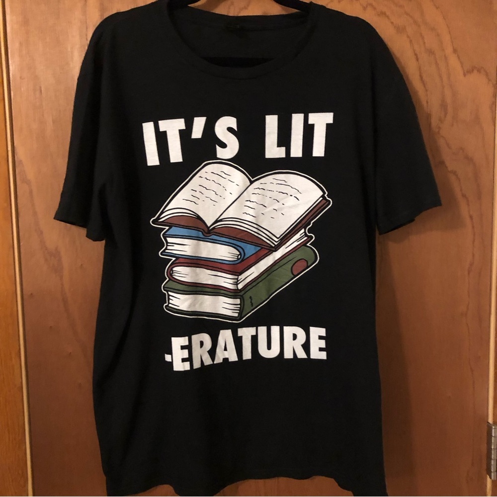 Black Unisex XL It’s Lit-erature T-Shirt